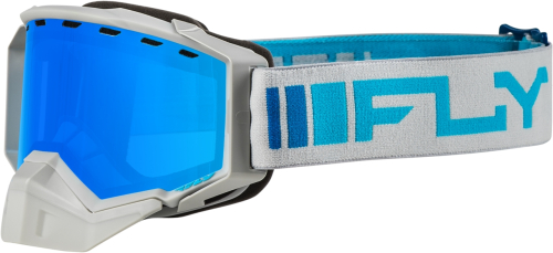 Fly Racing - Fly Racing Zone Snow Goggles - FLB-24Z2 - Silver/Blue/Dark Blue Mirror Smoke Lens - OSFM