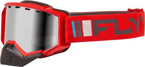 Fly Racing - Fly Racing Zone Snow Goggles - FLB-24Z4 - Red/Charcoal/Silver Mirror Smoke Lens - OSFM