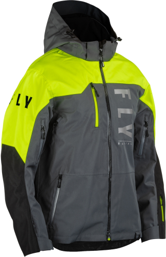 Fly Racing - Fly Racing Racing Carbon Jacket - 470-5204L - Gray/Hi-Vis - Large
