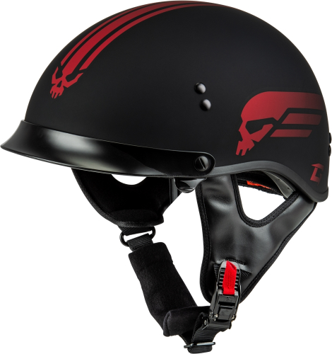 G-Max - G-Max HH-65 Retribution Helmet with Peak - H96511323 - Matte Black/Red - X-Small