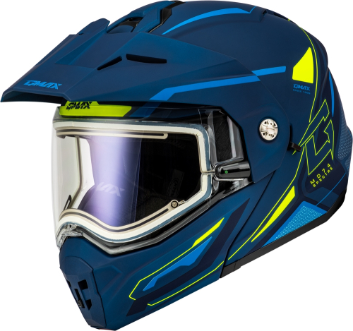 G-Max - G-Max MD-74S Spectre Snow Helmet with Electric Shield - M10742187 - Matte Blue/Green - X-Large