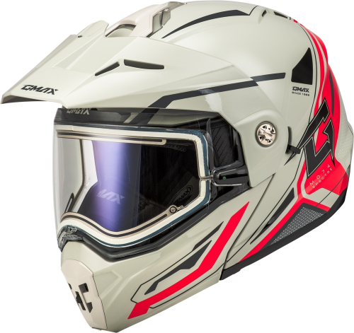 G-Max - G-Max MD-74S Spectre Snow Helmet with Electric Shield - M10742356 - White/Red - Large
