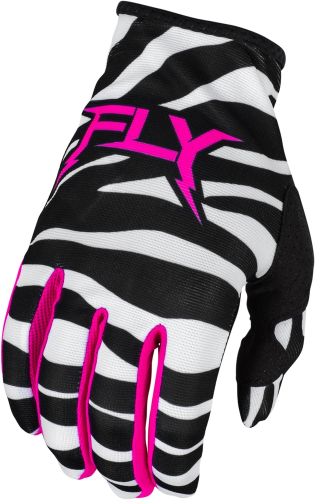 Fly Racing - Fly Racing Lite Uncaged Youth Gloves - 377-741YL - Black/White/Neon Pink - Large