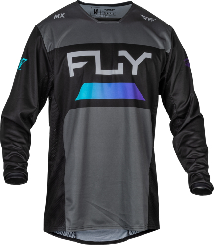 Fly Racing - Fly Racing Kinetic Reload Jersey - 377-520X - Charcoal/Black/Blue Iridium - X-Large
