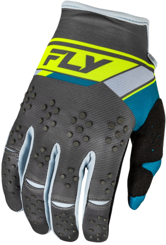 Fly Racing - Fly Racing Kinetic Prix Youth Gloves - 377-411YL - Charcoal/Hi-Vis - Large