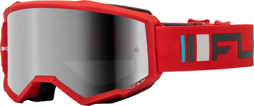 Fly Racing - Fly Racing Zone Goggles - 37-51522 - Red/Charcoal/Silver Mirror Smoke Lens