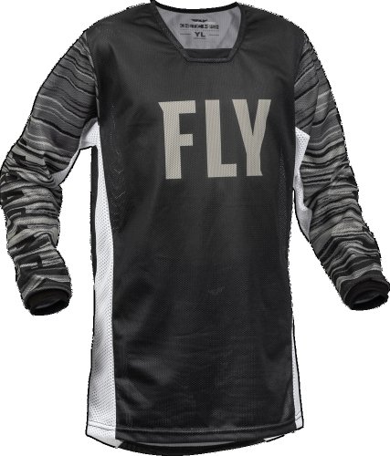 Fly Racing - Fly Racing Kinetic Mesh Youth Jersey - 376-330YM - Black/White/Gray - Medium