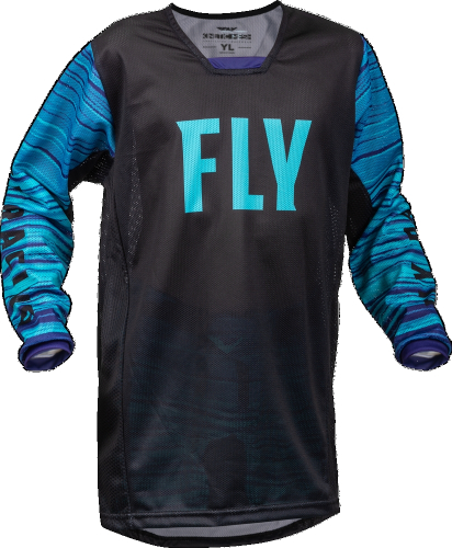 Fly Racing - Fly Racing Kinetic Mesh Youth Jersey - 376-332YM - Black/Blue/Purple - Medium