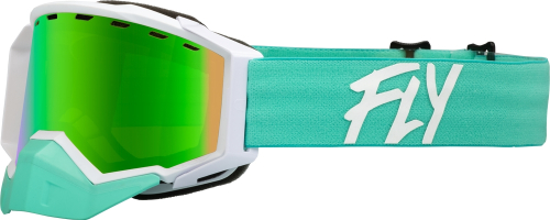 Fly Racing - Fly Racing Zone Snow Goggles - 37-50273 - Mint/White / Green Mirror Amber Lens - OSFM