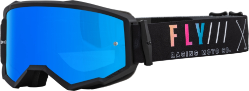 Fly Racing - Fly Racing Zone Special Edition Goggles - 37-51510 - Black/Sunset / Sky Blue Mirror Smoke Lens - OSFM