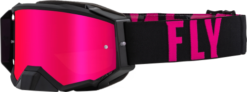 Fly Racing - Fly Racing Zone Pro Goggles - 37-51901 - Black/Pink / Pink Mirror Smoke Lens - OSFM