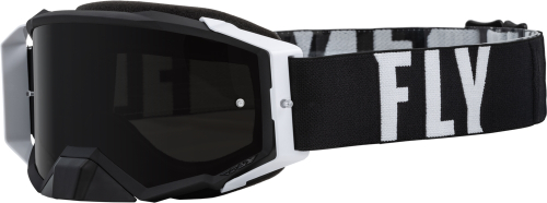 Fly Racing - Fly Racing Zone Pro Goggles - 37-51902 - Black/White / Dark Smoke Mirror Smoke Lens - OSFM