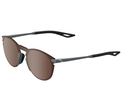 100% - 100% Legere UltraCarbon Round Sunglasses - 60019-00005 - Soft Tact Cool Gray / Crimson Silver Lens - OSFM