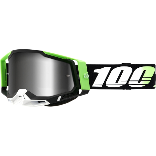 100% - 100% Racecraft 2 Kalkuta Goggles - 50121-252-02 - Kalkuta/Black/White/Green / Silver Mirror Lens - OSFM