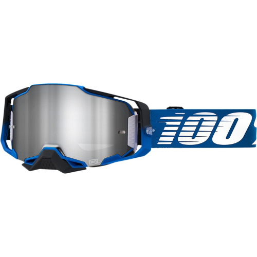 100% - 100% Armega Rockchunk Goggles - 50721-261-01 - Blue/White / Silver Mirror Lens - OSFM