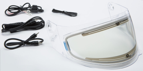 G-Max - G-Max Electric Shield for GM38S Helmets with Cord Kit/Holes for Flip Tint Lens - Clear - G980360