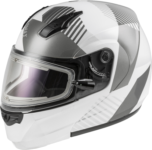G-Max - G-Max MD-04S Reserve Helmet with Elecric Shield - M4041015 - White/Silver - Medium