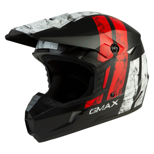 G-Max - G-Max MX-46 Dominant Helmet - G3464357 - Matte Black/White/Red - X-Large