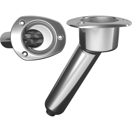 Mate Series - Mate Series Stainless Steel 30&deg; Rod &amp; Cup Holder - Drain - Oval Top