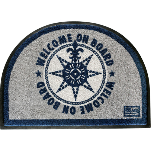 Marine Business - Marine Business Non-Slip WELCOME ON BOARD Half-Moon-Shaped Mat - Blue/Grey