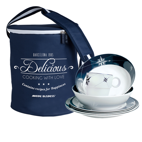 Marine Business - Marine Business Melamine Tableware Set &amp; Basket - NORTHWIND - Set of 24
