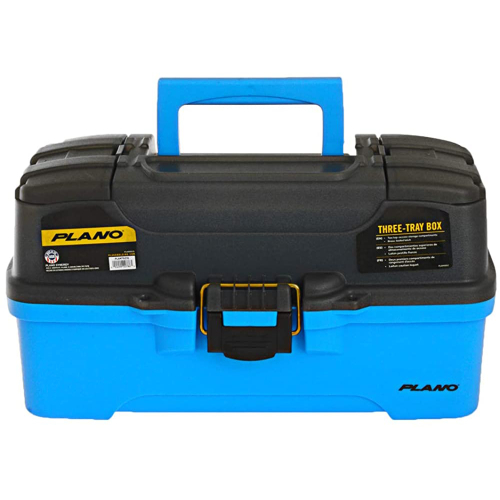 Plano - Plano 3-Tray Tackle Box w/Dual Top Access - Smoke &amp; Bright Blue