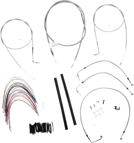 Burly Brand - Burly Brand Extended Cable/Brake Line Kit for 18in. Gorilla Handlebars - Stainless Steel - B30-1078