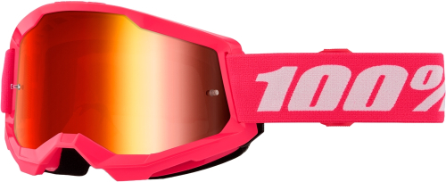 100% - 100% Strata 2 Goggles - 50028-00017 - Pink/Mirror Red Lens - OSFM