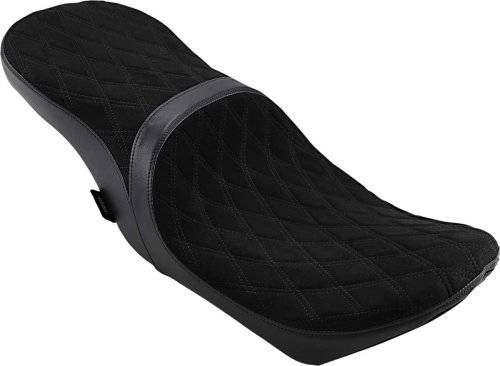 Drag Specialties - Drag Specialties Low Profile Tour Seat for Yaffe 6 Gallon Tank - Suede Double Diamond Stitch - 0801-1070