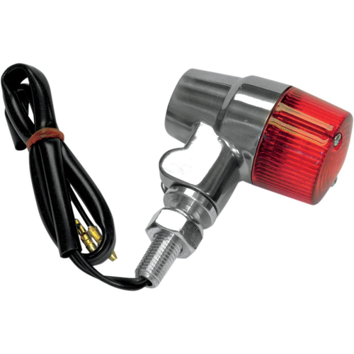 K&S Technologies - K&S Technologies Polished Aluminum Marker Lights - Round #3 with Red Lens - Single Filament - 25-8620