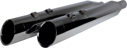 Khrome Werks - Khrome Werks 4.50in. HP-Plus Slip-On Mufflers - Chrome Edge Billet End Caps - 202665