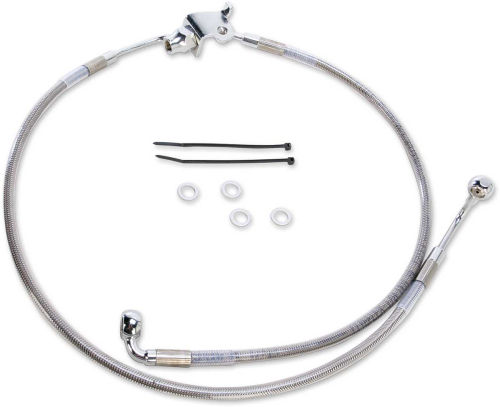 Drag Specialties - Drag Specialties Clear Coated Standard Length ABS Stainless Steel Rear Brake Line Kit - 640240
