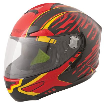 Fly Racing - Fly Racing Luxx Shock Helmet - F73-8312XS TC-1 - Red/Black/Yellow - X-Small