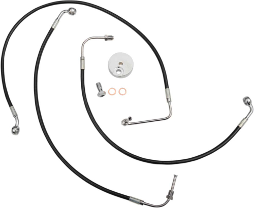LA Choppers - LA Choppers Black Vinyl-Coated Stainless Steel Brake Line Kit - 18-20in. Ape Hangers - LA-8010B19B