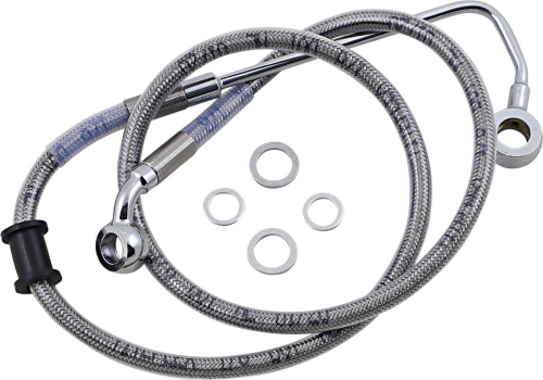 Drag Specialties - Drag Specialties Extended Stainless Steel Front Brake Line Kit - Clear Coated - 34 3/4 - 1741-5778
