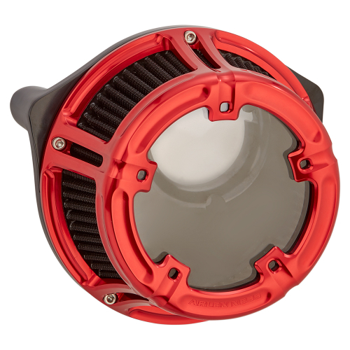 Arlen Ness - Arlen Ness Method Clear Sucker Air Cleaner Kit - Red Anodized - 18-172