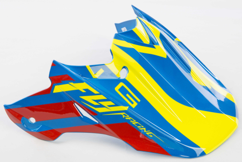 Fly Racing - Fly Racing Visor for F2 Carbon-Zoom Helmets - Blue/Red/Hi-Viz - 73-4673