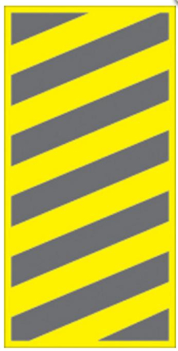 Voss - Voss 6x12in. Trail Sign - Right Hazard (Yellow/Black) - 460 BCR YR