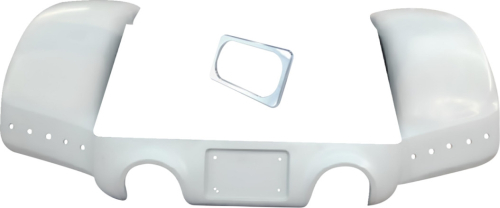 Paul Yaffe Originals - Paul Yaffe Originals Pro Street Trike Rear Fender Kit with Chrome License Frame, Dual Exhaust Outlets - FPSFK-N-DO-C