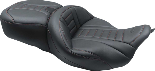 Mustang - Mustang One-Piece Deluxe Touring Seat - Black/Red - 79006AB