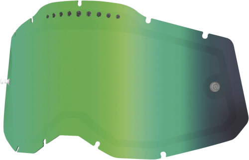 100% - 100% Replacement Dual Vented Lens for Racecraft 2/Accuri 2/Stratus 2 Goggles - Green Mirror - 51008-660-01