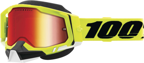 100% - 100% Racecraft 2 Snow Goggles - 50122-651-04 - Yellow / Red Mirror Lens - OSFA