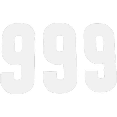 N-Style - N-Style Pros 3 Stick-On Number - 6in. - No.9 - White - NIII-9W