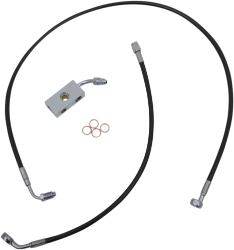 LA Choppers - LA Choppers Black Vinyl-Coated Stainless Steel Brake Line Kit - 15-17in. Ape Hangers - LA-8152B16B