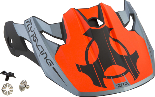 Fly Racing - Fly Racing Visor for Toxin Helmets - Original Matte Orange/Black/Gray - 73-88024