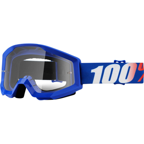 100% - 100% Strata MX Nation Goggles - 50400-236-02 - Nation Blue/White/Red / Clear Lens - OSFM