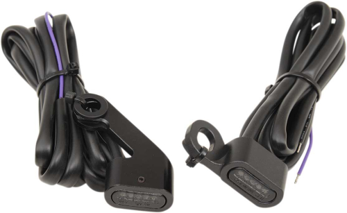 Drag Specialties - Drag Specialties LED Handlebar Marker Lights - Black/Smoke Lens - 2040-2143