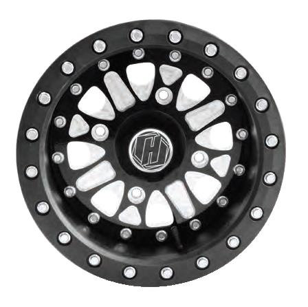 Hiper Wheel - Hiper Wheel Stratus Wheel - 14x7 - 4+3 Offset - 4/156 - 1470-PBKT5-43-SBL-B
