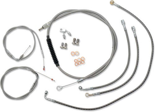 LA Choppers - LA Choppers Standard Handlebar Cable/Brake & Clutch Line/Wire Kit - Stainless Braided - LA-8122KT-16