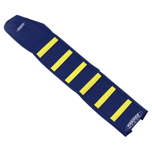 SDG - SDG 6-Rib Gripper Seat Cover - Dark Blue Cover/Dark Blue Sides with Yellow Ribs - 95959YDD